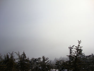 Looking at fog from South Carter - Click to enlarge