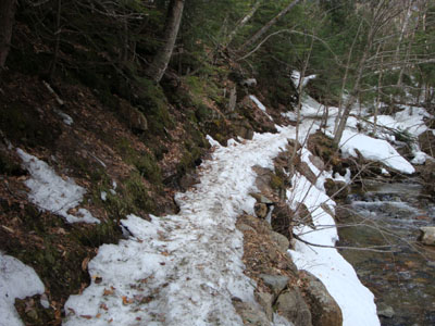 Looking up the Nineteen Mile Brook Trail on the way to South Carter