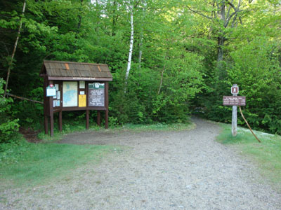 The Nineteen Mile Brook Trail trailhead on Route 16