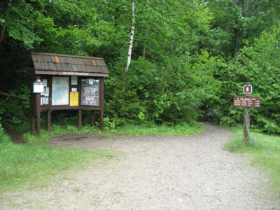The Nineteen Mile Brook Trail trailhead on Route 16