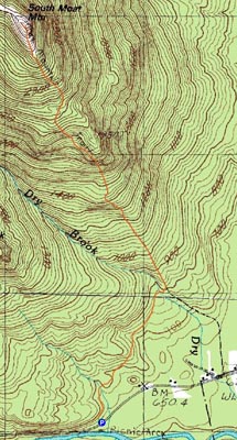 Topographic map of South Moat Mountain - Click to enlarge