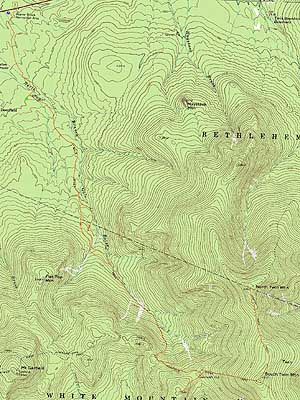 Topographic map of South Twin Mountain, North Twin Mountain, Galehead Mountain - Click to enlarge