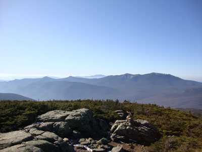 Looking at the Franconia Ridge from the South Twin summit - Click to enlarge