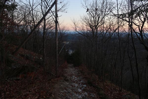 Looking down the Incline trail