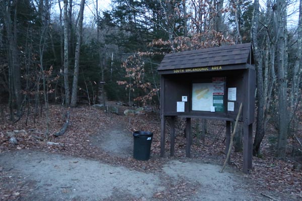 The trailhead on Mountain Base Road