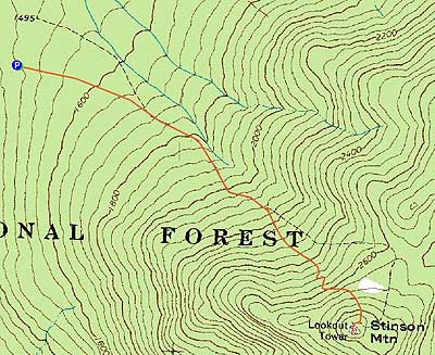 Topographic map of Stinson Mountain - Click to enlarge