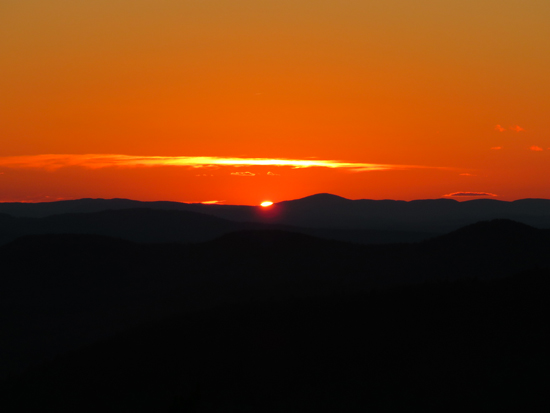 The sunset from Straightback Mountain - Click to enlarge