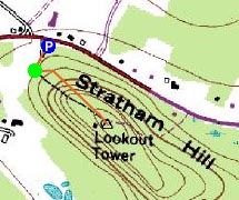 Topographic map of Stratham Hill
