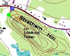 Topographic map of Stratham Hill