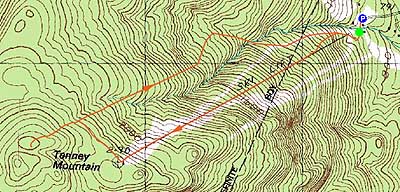 Topographic map of Tenney Mountain