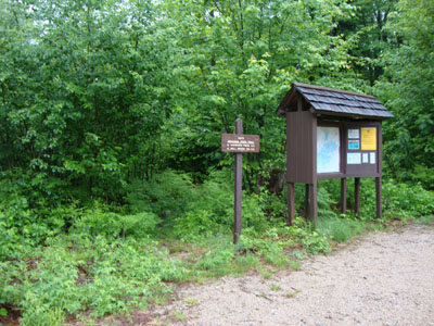 The Unknown Pond Trail trailhead near York Pond Road