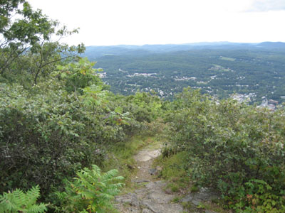 Trail near the summit ledges on Wantastiquet Mountain