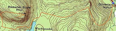 Topographic map of Webster Slide Mountain - Click to enlarge
