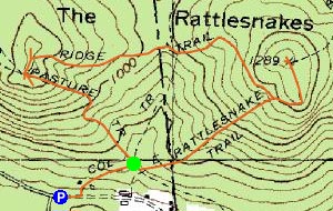 Topographic map of West Rattlesnake, East Rattlesnake