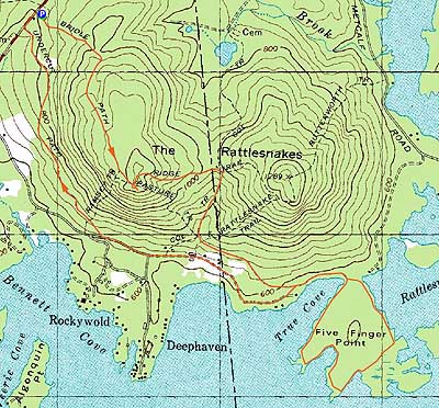 Topographic map of West Rattlesnake - Click to enlarge