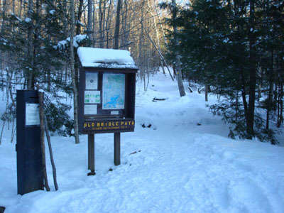 The Old Bridle Path trailhead on Route 113