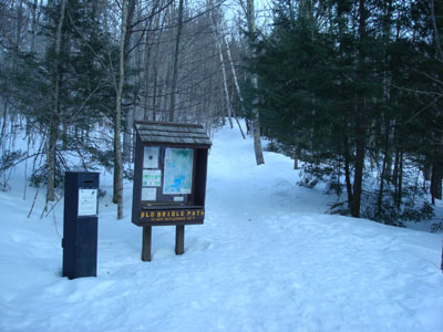 The Old Bridle Path trailhead on Route 113