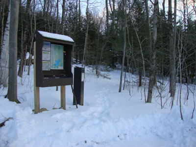 The Old Bridle Path trailhead at the back of the new parking area