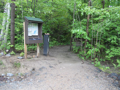 The Old Bridle Path trailhead at the back of the new parking area