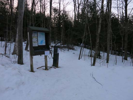 The Old Bridle Path trailhead at the back of the parking area