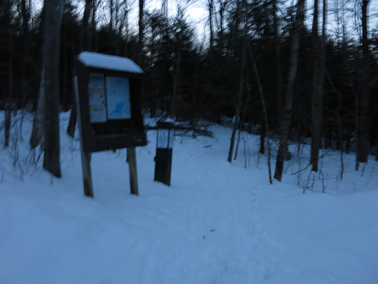 The Old Bridle Path trailhead at the back of the parking area