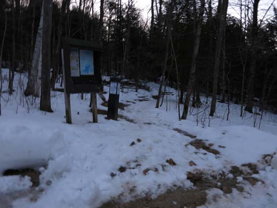 The Old Bridle Path trailhead at the back of the parking area