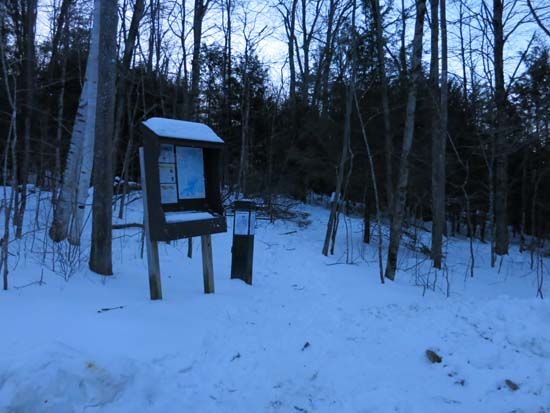 The Old Bridle Path trailhead at the back of the parking area