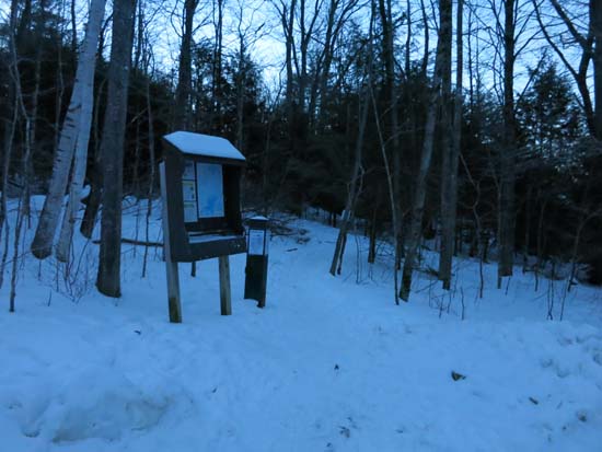 The Old Bridle Path trailhead at the back of the parking area