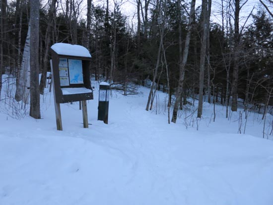 The Old Bridle Path trailhead at the back of the parking area