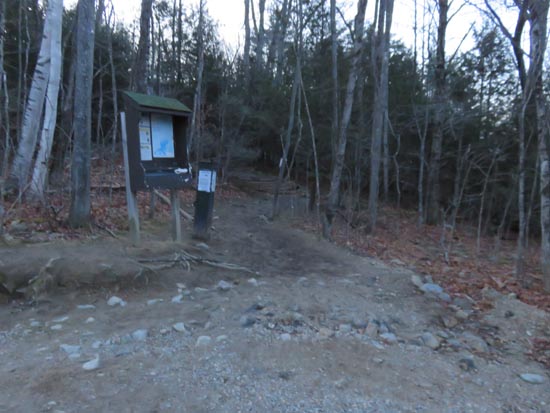The Old Bridle Path trailhead at the back of the parking area