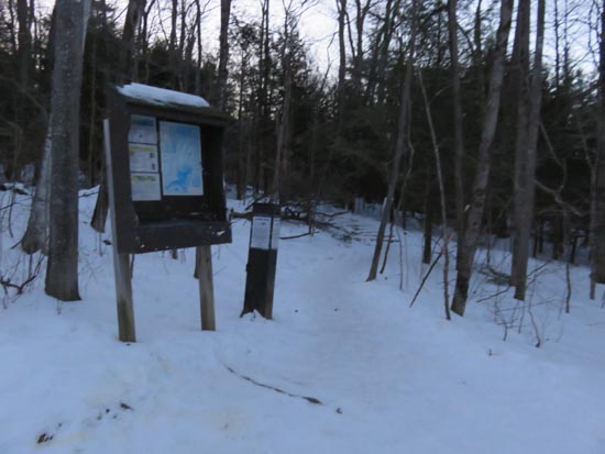 The Old Bridle Path trailhead at the back of the parking area