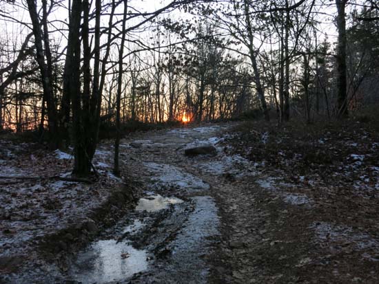 The sunrise over the Whiteface Trail