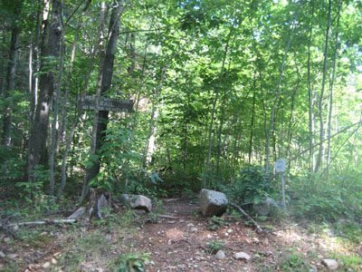 The Piper Whiteface Trail trailhead on Belknap Mountain Road
