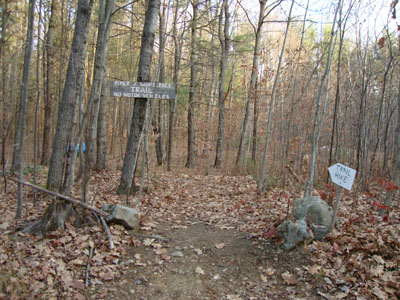 The Piper Whiteface Trail trailhead on Belknap Mountain Road