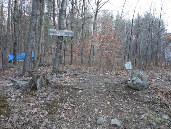 The Piper Whiteface Trail trailhead on Belknap Mountain Road