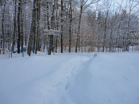 The Piper Whiteface Trail trailhead on Belknap Mountain Road