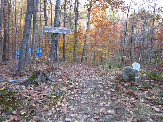 The Piper Whiteface Trail trailhead on Belknap Mountain Road