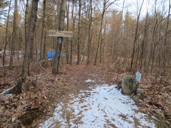 The Piper Whiteface Trail trailhead on Belknap Mountain Road
