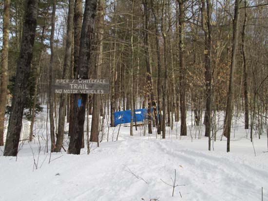 The Piper Whiteface Trail trailhead on Belknap Mountain Road