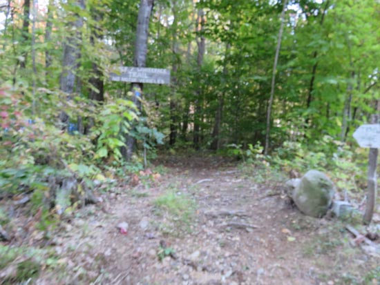 The Piper Whiteface Trail trailhead on Belknap Mountain Road