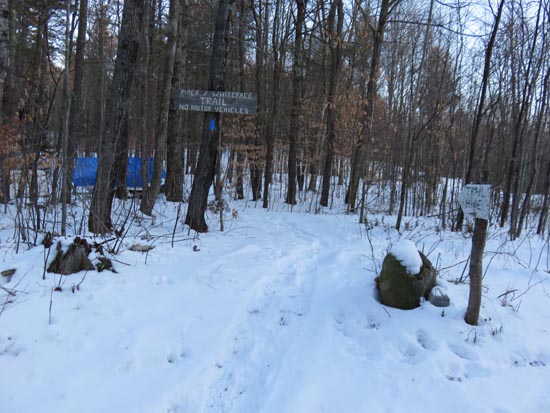 The Piper Whiteface Trail trailhead on Belknap Mountain Road