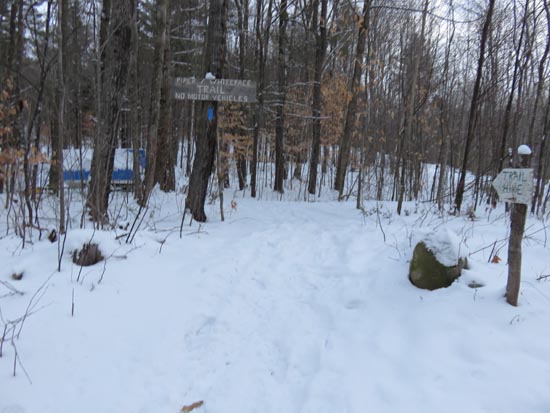 The Piper Whiteface Trail trailhead on Belknap Mountain Road