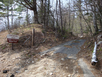 The White Ledge Trail trailhead on Route 16