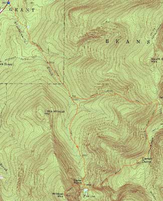 Topographic map of Wildcat A, Carter Dome - Click to enlarge