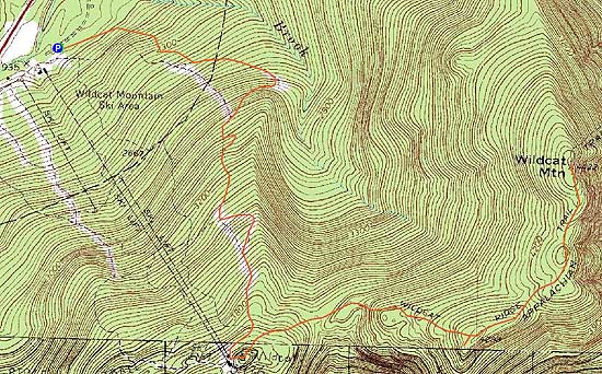 Topographic map of Wildcat D, Wildcat C, Wildcat B, Wildcat A - Click to enlarge