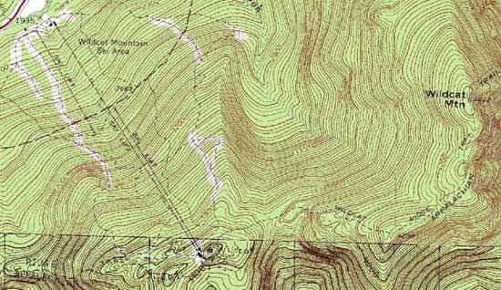 Topographic map of Wildcat D, Wildcat C, Wildcat B, Wildcat A - Click to enlarge