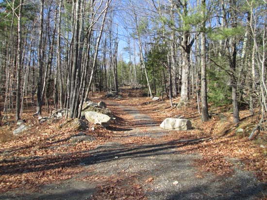 The start of the woods road to Winn Mountain