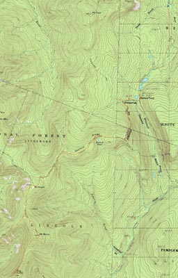 Topographic map of Zealand Mountain, Mt. Guyot, Mt. Bond (West Peak), Mt. Bond, Bondcliff - Click to enlarge