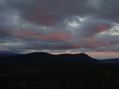 Sunset colors over Mt. Field and Mt. Willey as seen from Zeacliff - Click to enlarge