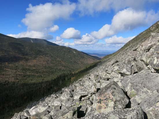 Looking across the Zealand talus slope